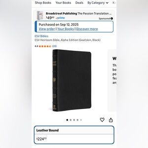 ESV Heirloom Bible, Alpha Edition (Goatskin, Black)